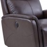 Wolfe Contemporary Recliner in Dark Brown Genuine Leather - Arm Close-Up