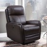 Wolfe Contemporary Recliner in Dark Brown Genuine Leather - Lifestyle