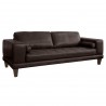 Armen Living Wynne Contemporary Sofa in Genuine Espresso Leather with Brown Wood Legs - Angled