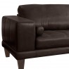 Armen Living Wynne Contemporary Sofa in Genuine Espresso Leather with Brown Wood Legs - Leg Close-Up