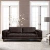 Armen Living Wynne Contemporary Sofa in Genuine Espresso Leather with Brown Wood Legs - Lifestyle