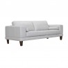 Armen Living Wynne Contemporary Sofa in Dove Gray Genuine Leather with Brown Wood Legs Side
