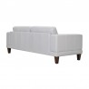Armen Living Wynne Contemporary Sofa in Dove Gray Genuine Leather with Brown Wood Legs Back