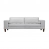 Armen Living Wynne Contemporary Sofa in Dove Gray Genuine Leather with Brown Wood Legs Front
