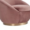 Yves Blush Velvet Swivel Accent Chair with Gold Base 6