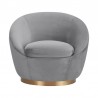 Yves Gray Velvet Swivel Accent Chair with Gold Base 2