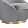 Yves Gray Velvet Swivel Accent Chair with Gold Base 6