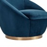 Yves Navy Velvet Swivel Accent Chair with Gold Base 7
