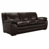 Armen Living Zanna Contemporary Sofa in Genuine Dark Brown Leather with Brown Wood Legs  Side