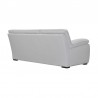 Armen Living Zanna Contemporary Sofa in Genuine Dove Gray Leather with Brown Wood Legs  Back