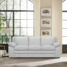 Armen Living Zanna Contemporary Sofa in Genuine Dove Gray Leather with Brown Wood Legs  - Armen Living Zanna Contemporary Sofa in Genuine Dove Gray Leather with Brown Wood Legs 