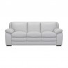 Armen Living Zanna Contemporary Sofa in Genuine Dove Gray Leather with Brown Wood Legs  Front