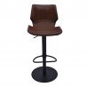 Zuma Adjustable Swivel Metal Barstool in Vintage Coffee Faux Leather and Black Metal Finish 003