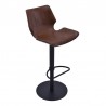 Zuma Adjustable Swivel Metal Barstool in Vintage Coffee Faux Leather and Black Metal Finish 001