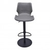 Zuma Adjustable Swivel Metal Barstool in Vintage Gray Faux Leather and Black Metal Finish 01