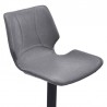 Zuma Adjustable Swivel Metal Barstool in Vintage Gray Faux Leather and Black Metal Finish 02