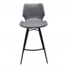 Armen Living Zurich Counter Height Metal Barstool In Vintage Gray Faux Leather And Black Metal Finish 03