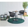 Cane-Line Lean Chair, Stackable, grey with table - Cane-Line Lean Chair, Stackable, grey with table