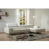 J&M Furniture Lecoultre Light Grey Leather Sectional RHF - J&M Furniture Lecoultre Light Grey Leather Sectional RHF