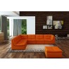 J&M Furniture Lego Leather Sectional  Pumpkin Color