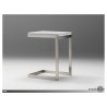 Faze Foldable End Table High Gloss White with Brushed Stainless Steel