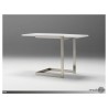 Faze Foldable End Table High Gloss White with Brushed Stainless Steel - Extended