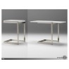 Faze Foldable End Table High Gloss White with Brushed Stainless Steel - Studio Shot