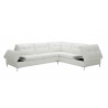 J&M Furniture Leonardo in Left / Right Hand Facing-Silver White Front View