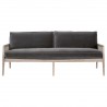 Essentials For Living Leone 84" Settee in Dark Dove Velvet - Front Angle
