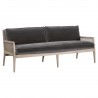 Essentials For Living Leone 84" Settee in Dark Dove Velvet - Front Side Angle