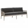 Essentials For Living Leone 84" Settee in Dark Dove Velvet - Front Side Angle - Essentials For Living Leone 84" Settee in Dark Dove Velvet - Front Side Angle