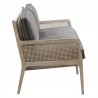 Essentials For Living Leone 84" Settee in Dark Dove Velvet - Side Angle