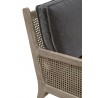 Essentials For Living Leone 84" Settee in Dark Dove Velvet - Side Closeup Angle