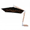 Bambrella Levante 2.5 x 3.5m (8.5 x 11.5) Rectangle Side Wind Bamboo Cantilever Umbrella - Black