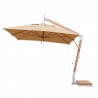 Bambrella Levante 2.5 x 3.5m (8.5 x 11.5) Rectangle Side Wind Bamboo Cantilever Umbrella - Khaki