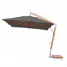 Bambrella Levante 2.5 x 3.5m (8.5 x 11.5) Rectangle Side Wind Bamboo Cantilever Umbrella - Taupe