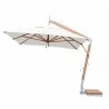 Bambrella Levante 2.5 x 3.5m (8.5 x 11.5) Rectangle Side Wind Bamboo Cantilever Umbrella - White - Bambrella Levante 2.5 x 3.5m (8.5 x 11.5) Rectangle Side Wind Bamboo Cantilever Umbrella - White