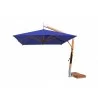 Levante 3.0m (10) Square Side Wind Bamboo Cantilever Umbrella- Blue - Levante 3.0m (10) Square Side Wind Bamboo Cantilever Umbrella- Blue