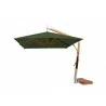 Levante 3.4m (11) Square Side Wind Bamboo Cantilever Umbrella-Green - Levante 3.4m (11) Square Side Wind Bamboo Cantilever Umbrella-Green