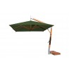 Levante 3.0m (10) Square Side Wind Bamboo Cantilever Umbrella- Green