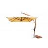 Levante 3.4m (11) Square Side Wind Bamboo Cantilever Umbrella- Natural
