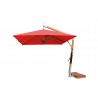Levante 3.0m (10) Square Side Wind Bamboo Cantilever Umbrella- Red