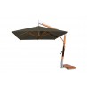 Levante 3.0m (10) Square Side Wind Bamboo Cantilever Umbrella- taupe
