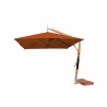 Levante 3.0m (10) Square Side Wind Bamboo Cantilever Umbrella- Terracotta