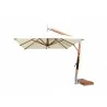 Levante 3.4m (11) Square Side Wind Bamboo Cantilever Umbrella- White - Levante 3.4m (11) Square Side Wind Bamboo Cantilever Umbrella- White