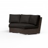 Montecito Curved Loveseat in Spectrum Carbon w/ Self Welt - Front Side Angle
