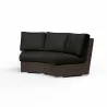Montecito Curved Loveseat in Spectrum Carbon w/ Self Welt - Front Side Angle - Montecito Curved Loveseat in Spectrum Carbon w/ Self Welt - Front Side Angle