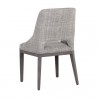 Sunpan Estrada Dining Chair in Light Grey Oak - Naya Check Light Grey - Back Side Angle
