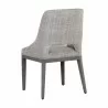 Sunpan Estrada Dining Chair in Light Grey Oak - Naya Check Light Grey - Back Side Angle - Sunpan Estrada Dining Chair in Light Grey Oak - Naya Check Light Grey - Back Side Angle