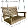 Anderson Teak Del-Amo 36" Straight Swing Bench- dimension - Anderson Teak Del-Amo 36" Straight Swing Bench- dimension
